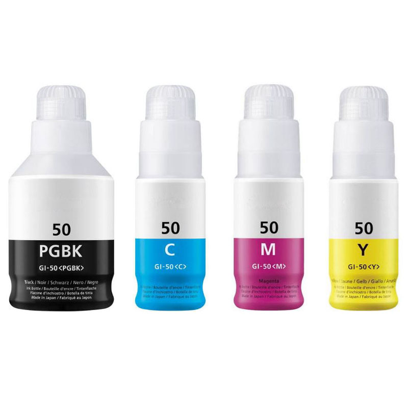 Canon Compatible GI-50 Full Set of Ink Bottles (Black/Cyan/Magenta/Yellow)